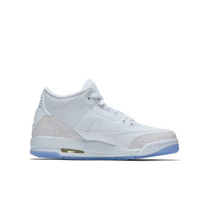 Jordan 3 Retro Pure White 2018 (GS) White/White-White (398614-111)
