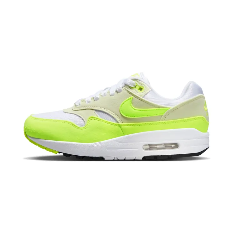 Nike Air Max 1 ’87 Volt Suede (W) “White / Sea Glass / Black / Volt” (DZ2628-100)