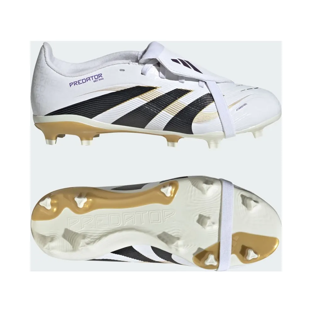adidas Predator League Fold-Over Tongue FG/MG Cloud White Core Black Gold Metallic (IH9587)