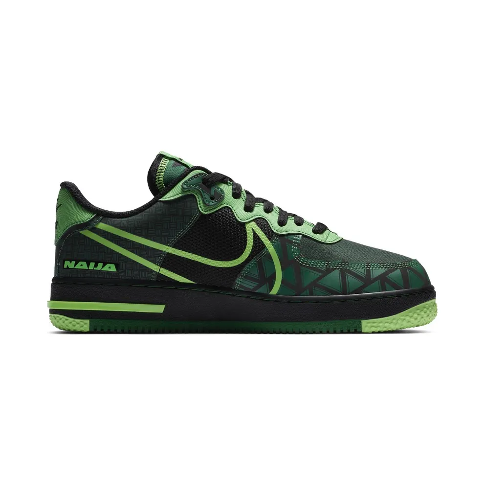 Nike Air Force 1 React Naija Black/Pine Green-Green Strike (CW3918-001)