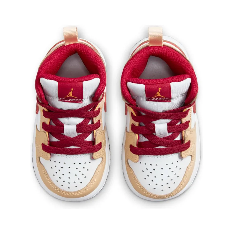 Jordan 1 Mid Light Curry Cardinal (640735-201)