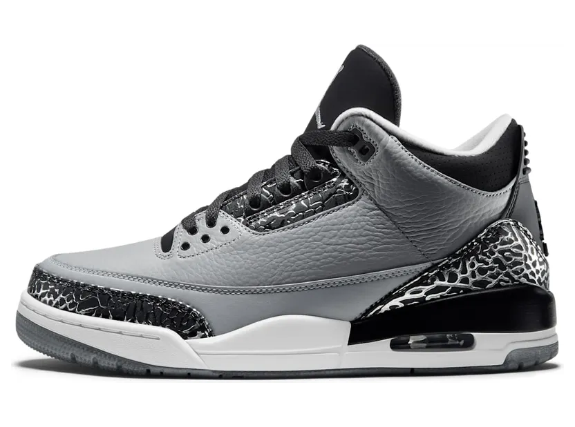 Air Jordan 3 Retro “Wolf Grey / Black / White / Metallic Silver” (136064-004)