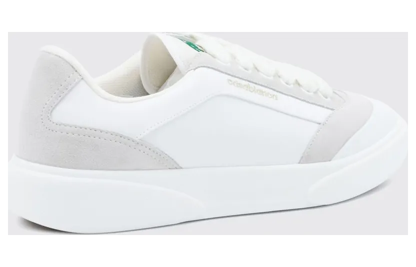 Casablanca Bicolor Leather and Fabric Sneakers with Round Toe White 1 (APF26SNK02501M) (2)