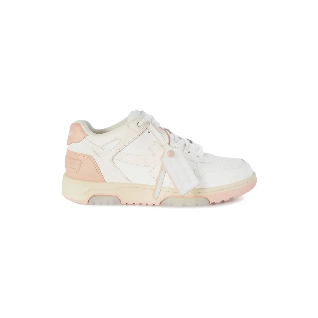 OFF-WHITE Out Of Office OOO Low Tops White Pink Beige (OWIA259S24LEA0050130)