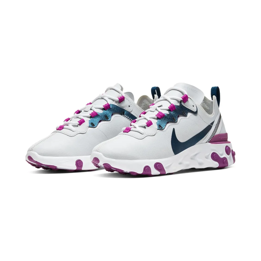 Nike React Element 55 Photon Dust (W) Photon Dust/Vivid Purple-White-Valerian Blue (CN3591-002)