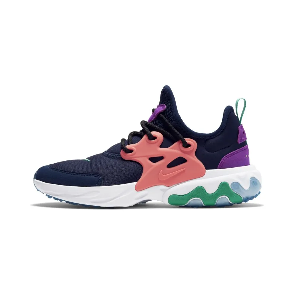 Nike React Presto Midnight Navy Magic Ember (GS) Midnight Navy/Magic Ember-Vivid Purple-Kinetic Green (BQ4002-402)