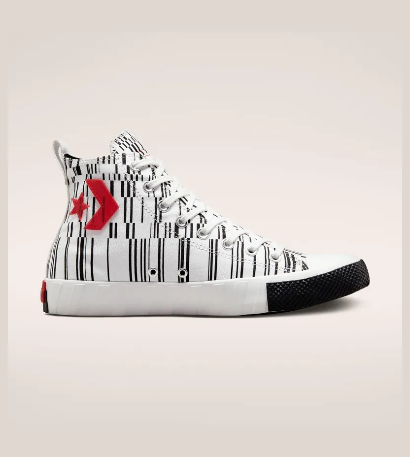 Converse UNT1TL3D Translucent Barcode Wit/zwart/university Red (A02598C)