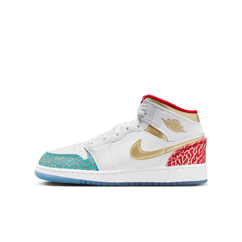 Jordan 1 Mid Sneaker School NC to Chicago (FB2212-100)