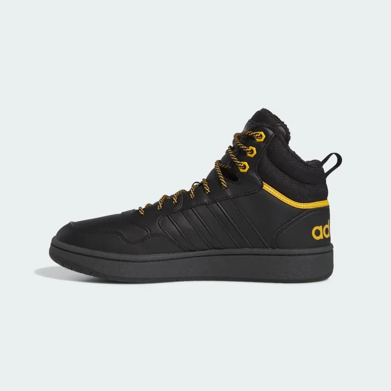 Adidas Hoops 3.0 Mid Lifestyle Basketball Classic Winterschoenen Core Black / Core Black / Preloved Yellow (IG7928)