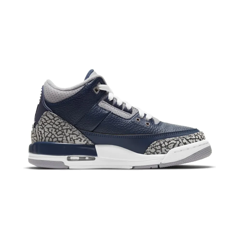 Air Jordan 3 Retro Georgetown (GS) (2021) – “Midnight Navy / Cement Grey White” (398614-401)