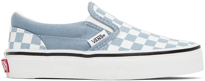 Vans Kids Blue & White Classic Slip-On Little Kids (VN0A4BUTBD2)