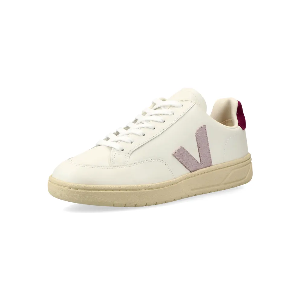 VEJA V-12 Leather (extra white / parme magenta) – XD0203301