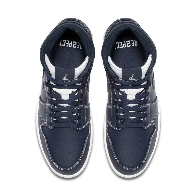 Jordan 1 Retro Mid Derek Jeter RE2PECT Obsidian/White-Gum Light Brown (AH6342-402)