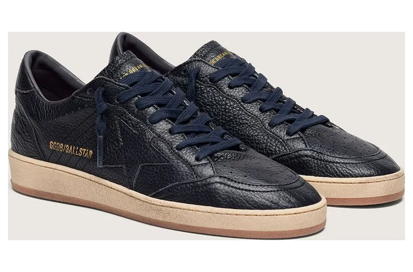 Golden Goose Ball Star In Navy-Blue Leather With Tone-On-Tone Leather Star (GMF00117.F008888.50501) (2)