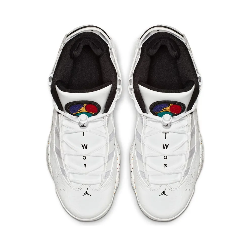 Jordan 6 Rings Confetti (GS) White/Black-White-Grey Fog (323419-100)