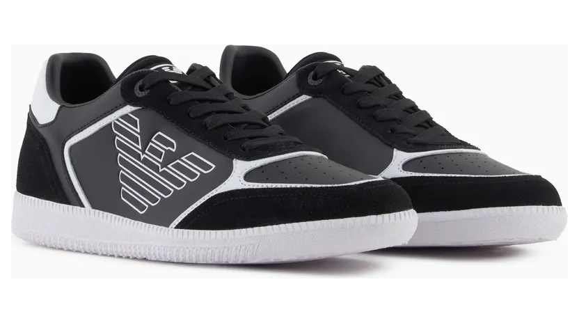 Armani High-Top Sneaker In Leather And Suede New Heritage Eagle (7X000405-AF19826-MC001) (2)