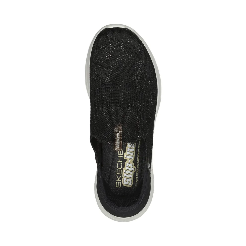 Skechers Slip-ins: Ultra Flex 3.0 Glitter Me Black / Gold “Black” (149591 Bkgd) (149591BKGD)