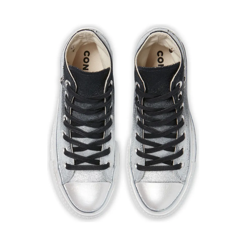 Converse Chuck Taylor All Star Lift High Top Black Silver Stud (569128C)