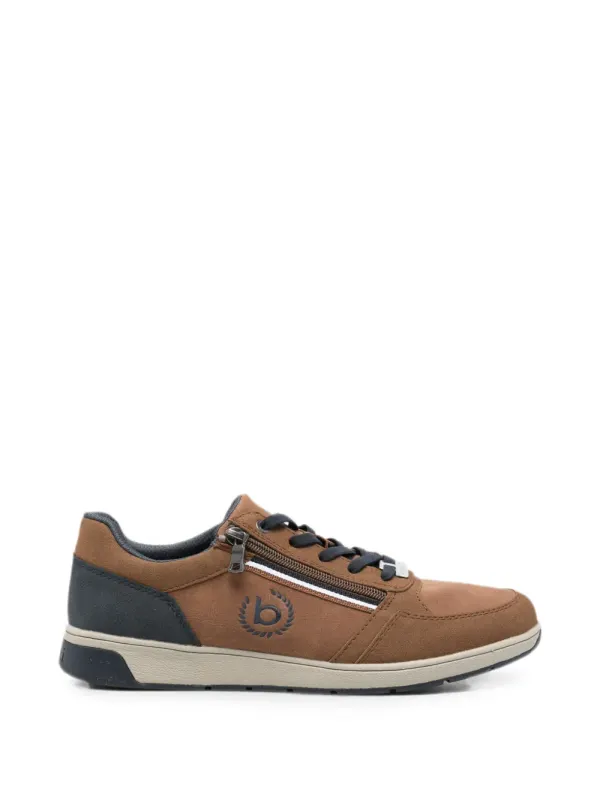 Bugatti Sneakers with logo-reliëf and rits aan de zijkant – Brown (3333071350006300)