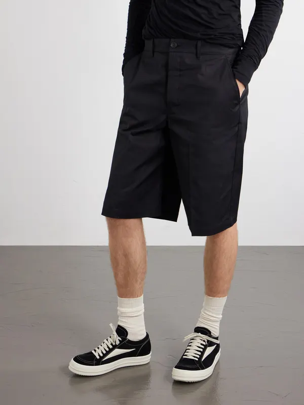 Rick Owens Vintage Suede-Trimmed Leather and Rubber Sneakers Black (RU02F4897) (2)