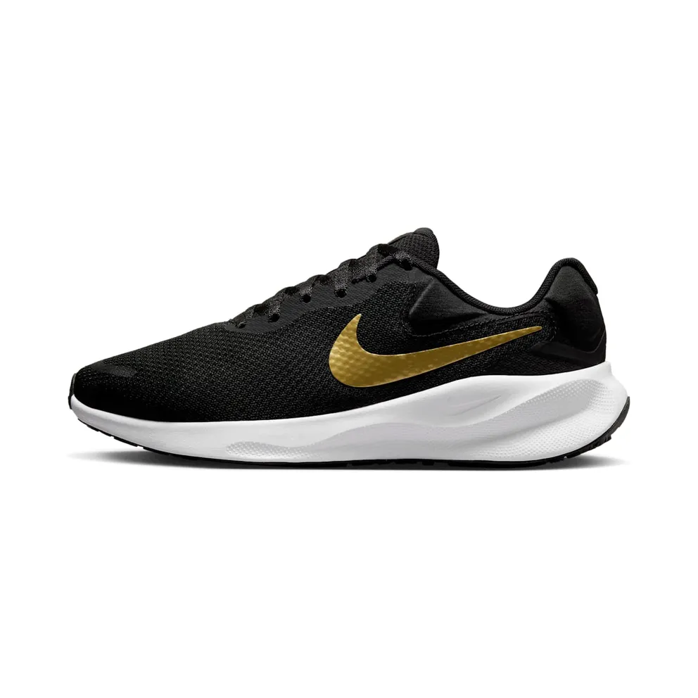 Nike Revolution 7 Black White Metallic Gold (FZ6829-002)