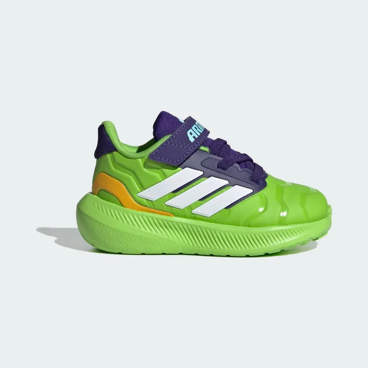 adidas Marvel Iron Hulk Runfalcon 5 Shoes Kids “Semi Solar Green / Cloud White / Collegiate Purple” (JR4932)
