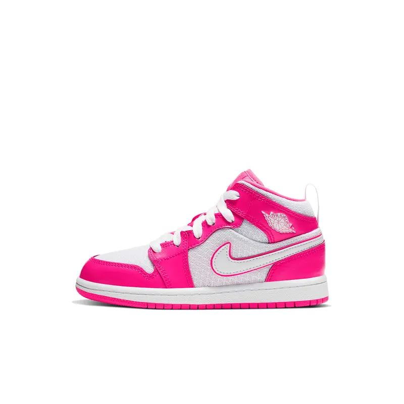 Jordan 1 Mid Hyper Pink White (PS) Hyper Pink/White-White (640737-611)