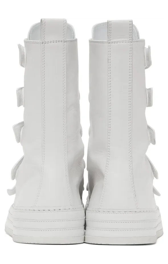 Ann Demeulemeester White Leather Velcro High-Top WHITE (2101-4243-376) (4)