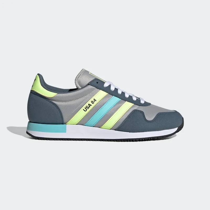 adidas USA 84 Metal Grey / Hi-Res Yellow / Clear Aqua (FX9326)