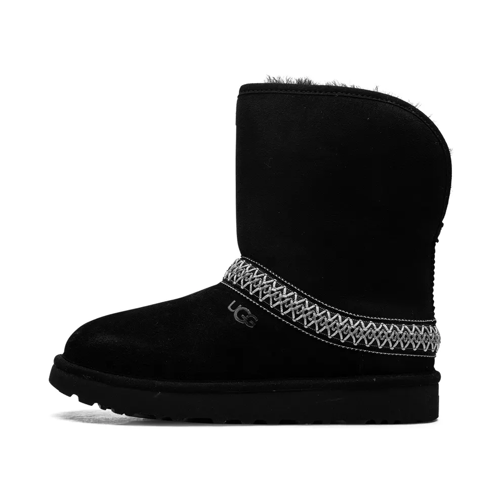 Ugg Classic Short Crescent Boot “Black” (1161770-BLK)