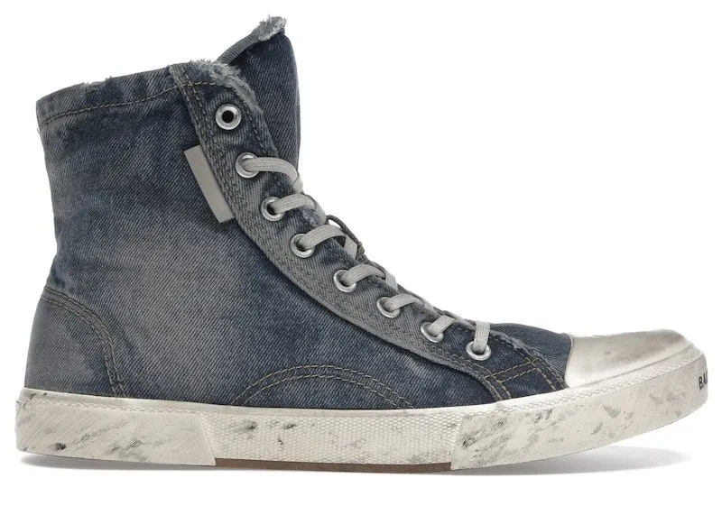 Balenciaga Paris High Top Blue Destroyed Denim (688752W3RCL4090)