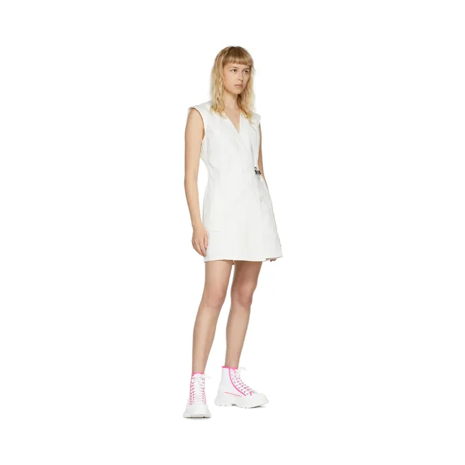 Alexander McQueen White Tread Slick High Sneakers (697082W4MV5) (5)
