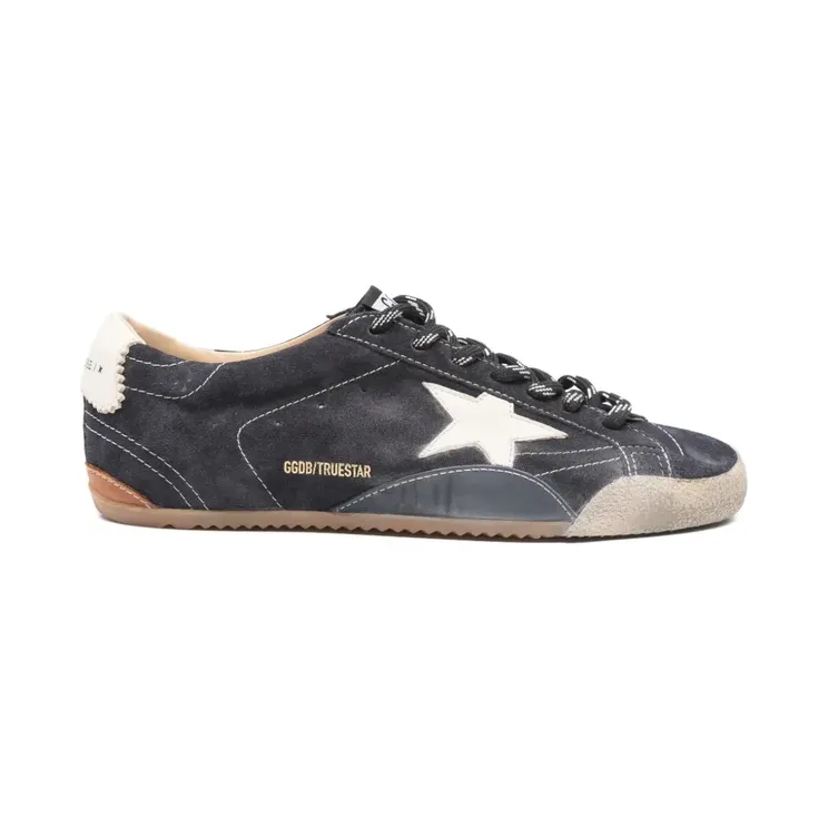 Golden Goose True-Star aus dunkelblauem Wildleder mit weißem Nappaleder-Stern und Fersenlasche “Grey” (GWF00922F008370)