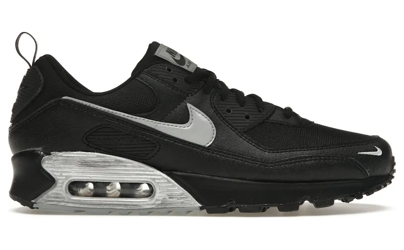 Nike Air Max 90 Black Metallic Silver Mini Swoosh (DX8969-001)