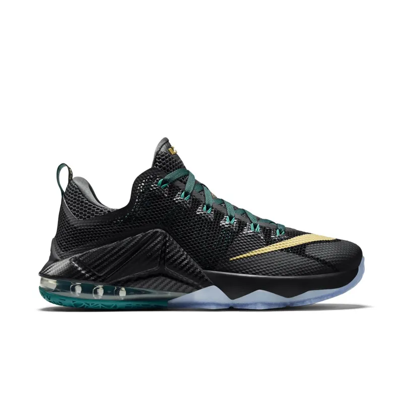 Nike LeBron 12 Low SVSM Black/Metallic Gold-Anthracite-Radiant Emerald (724557-070)