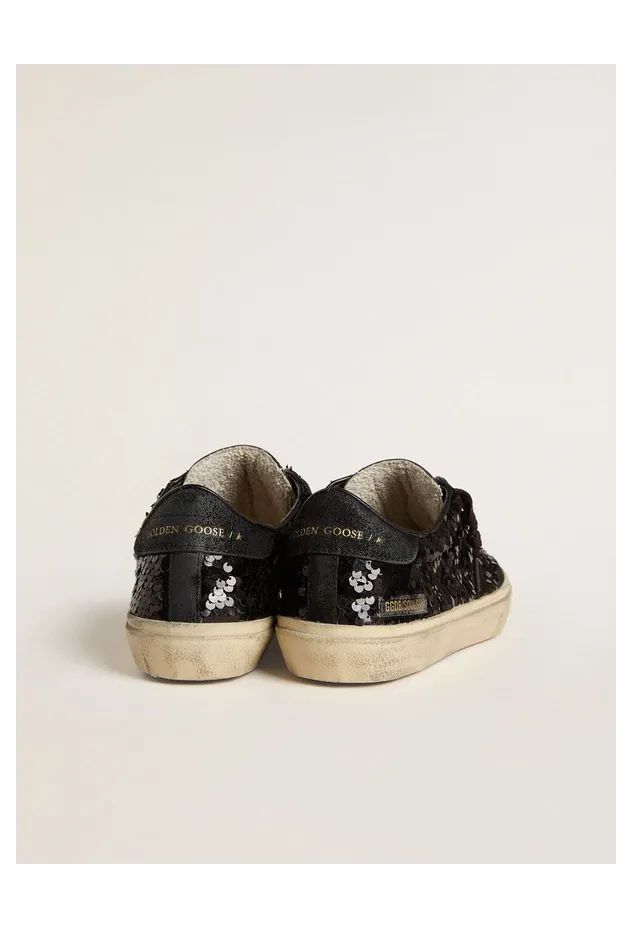 Golden Goose Soul Star In Black Sequins With Black Suede Heel Tab (GWF00464.F007486.90100) (4)