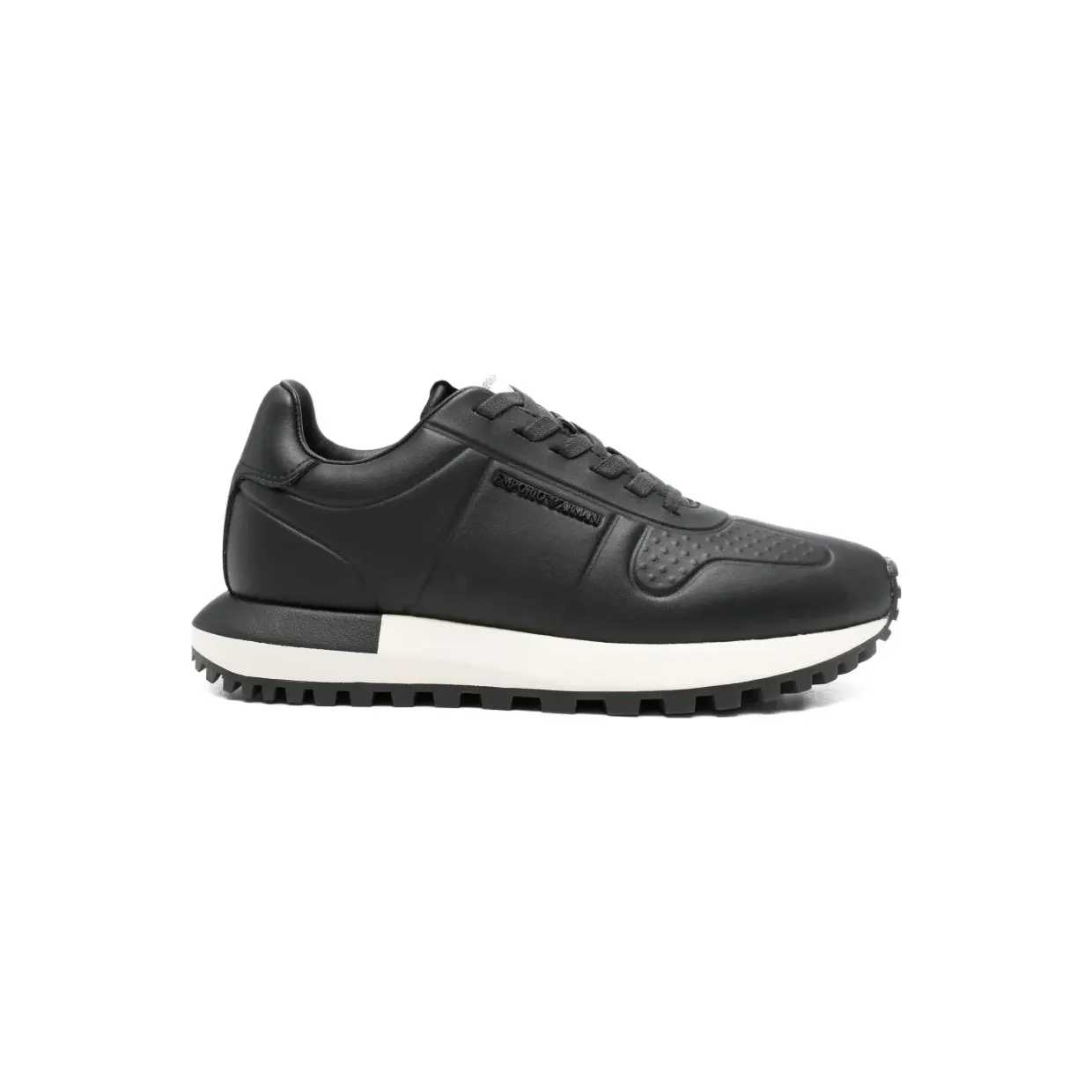 Armani Emporio Armani Leren met logoplakkaat “Black” (EM003740AF19726MC005)