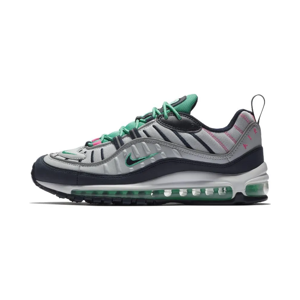 Nike Air Max 98 Tidal Wave Pure Platinum/Obsidian-Kinetic Green-Sunset Blast (640744-005)