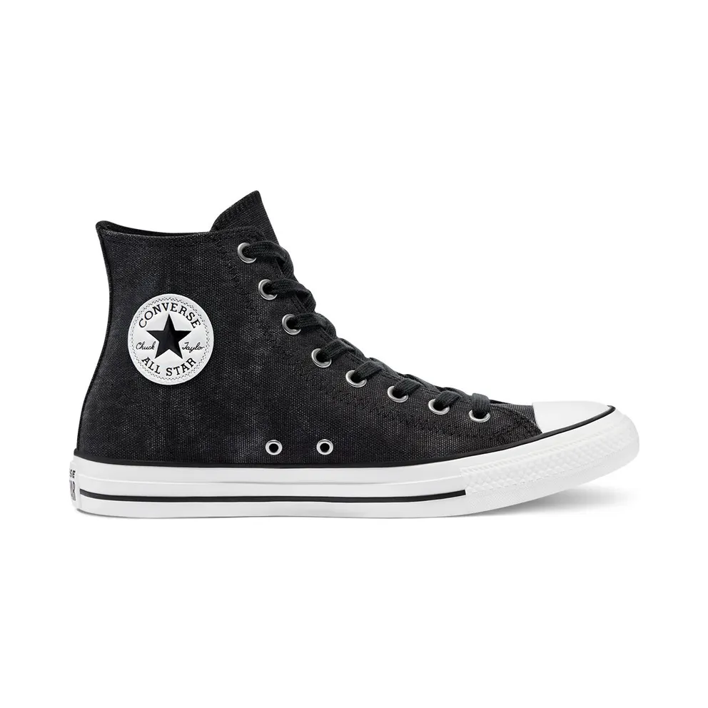 Converse Washed Canvas Chuck Taylor All Star High Top Black/black/egret (171062C)