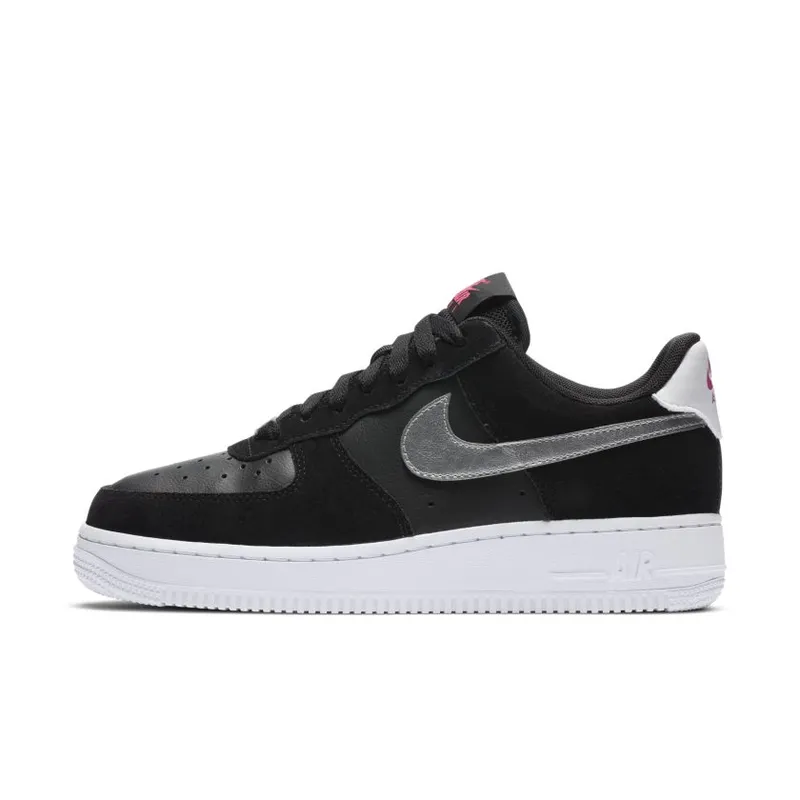 Nike Air Force 1 Low Black Pink Blast Metallic Silver (W) Black/White-Pink Blast-Metallic Silver (DA4282-001)