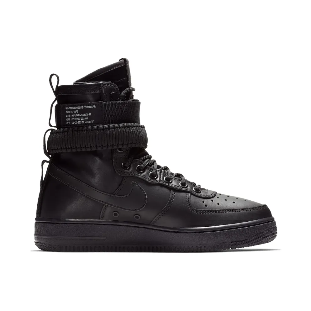 Nike Air Force 1 Triple Black Leather (W) Black/Black-Black (857872-005)