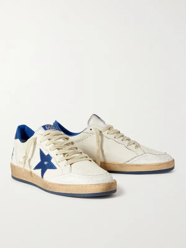 Golden Goose Ball Star Distressed Leather Sneakers White (GMF00117.F002198) (3)