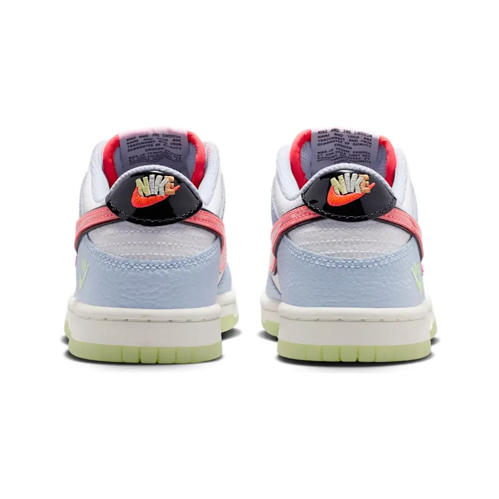 Nike Dunk Low Smiley Swoosh White Hydrogen Blue Crimson (IR0614-100)