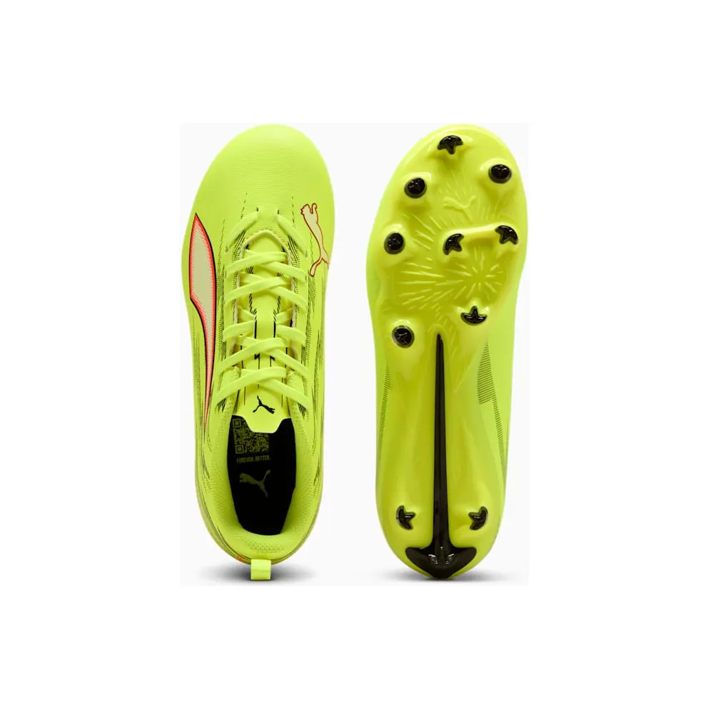 Puma Ultra 6 Play FG/AG Jr Yellow Alert Black Glowing Red Lime Squeeze (108705-01)