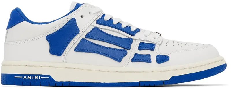 AMIRI White & Blue Skel Top Low Sneakers (PS22MFS003-123)