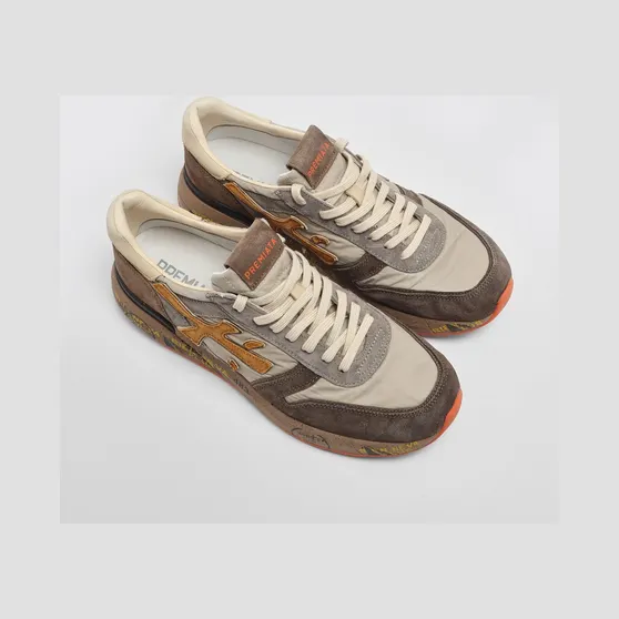 Premiata Mick Suede and Nylon Sneakers Brown (MICK7866)