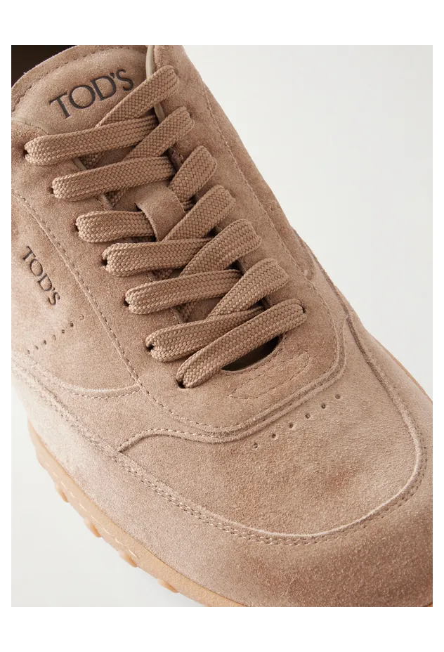 Tod’s Panelled Leather-Trimmed Suede Sneakers Taupe (XXM13M0KO30VNW) (5)