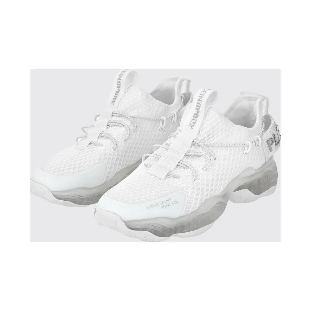 Plein Sport Hyper Sport Low-Top in Mesh with Applied Logo and Pull Tab White (SADSUSC0522STE003N01)