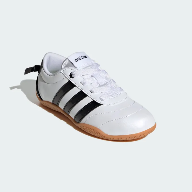 Adidas GRAND COURT LO Shoes KIDS Cloud White / Core Black / Hi-Res Yellow (KI3034)