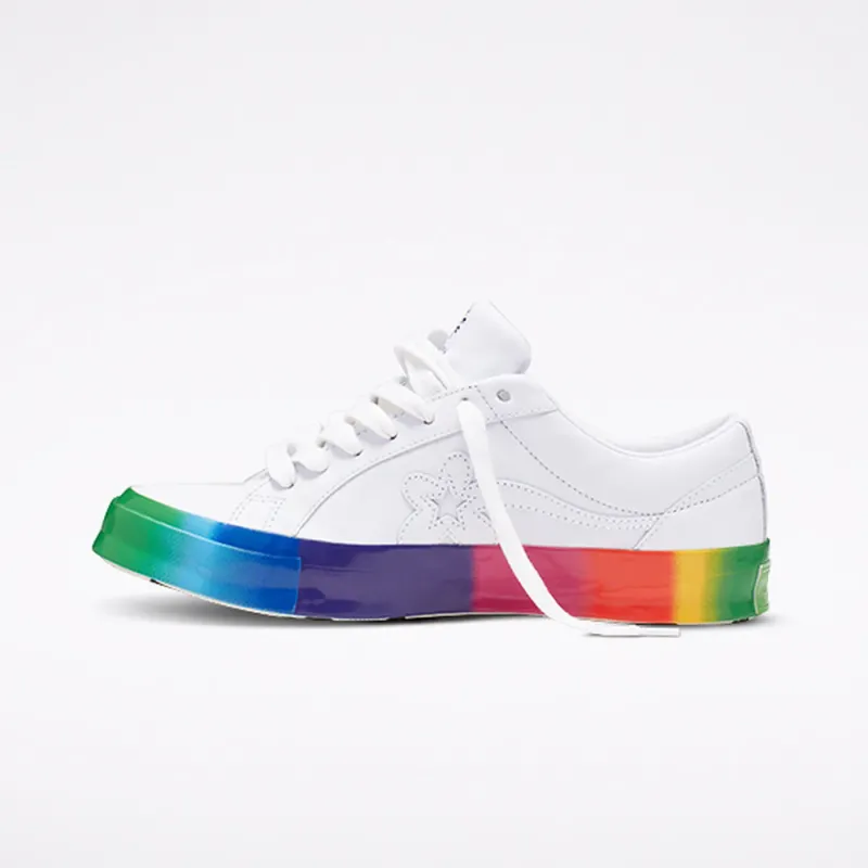 Converse One Star Ox Golf Le Fleur Rainbow Sole White/White-Multi (166409C)